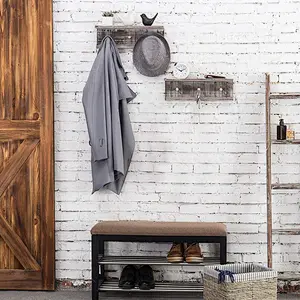 Rustic wood floating wall shelves wall mounted metal shelf home decor wall shelf