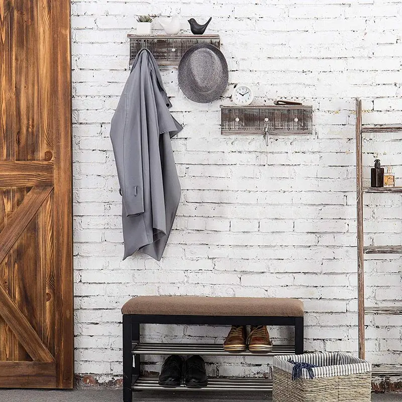 Rustic wood floating wall shelves wall mounted metal shelf home decor wall shelf