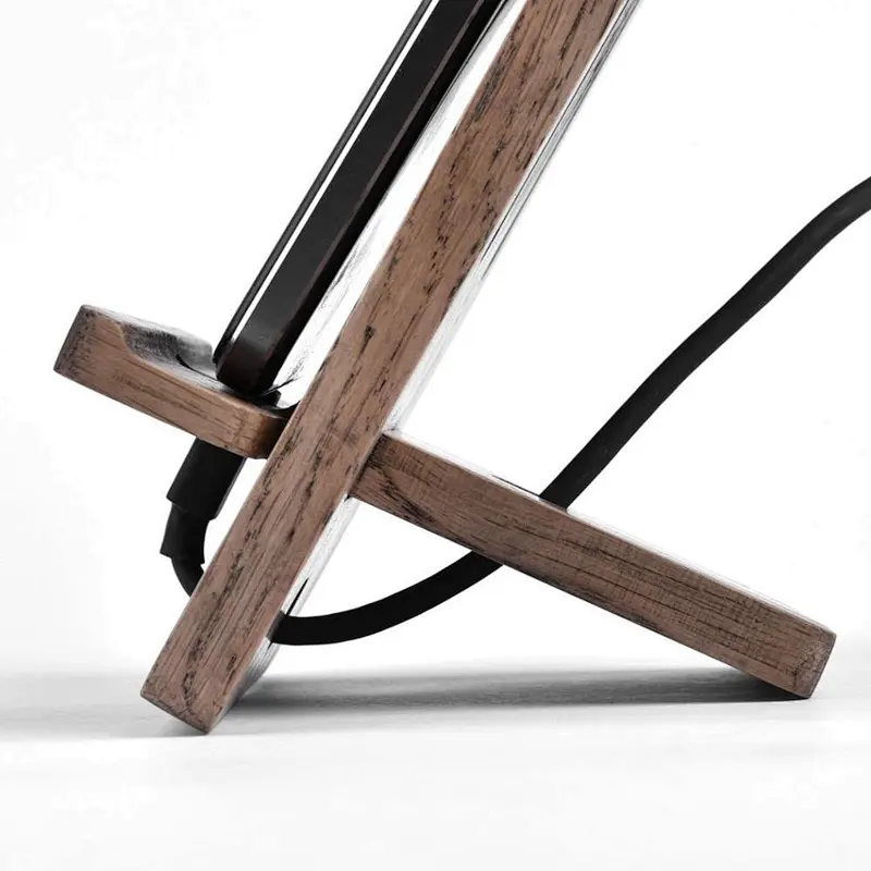 Mens wood phone docking station desk mobile phone holder wood phone docking station wireless charge