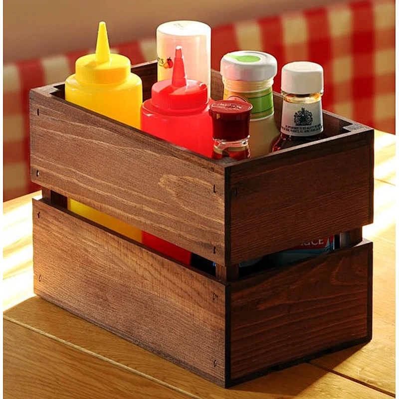 Mini Rustic Wooden Crate Table Tidy