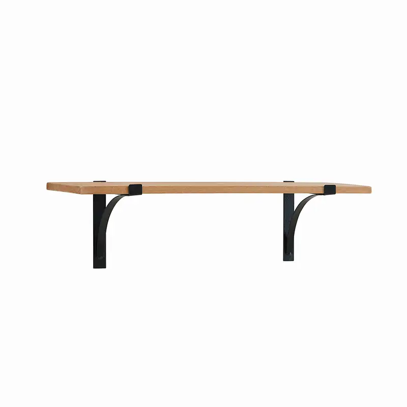Bathroom Plank Shelf- Pine Shelf with Metal Brackets
