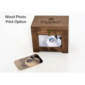 Personalized Pet Memory Box Dog/Urn Memorial Photo Frame Chest Picture Keepsake