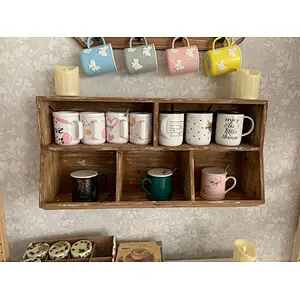 Cup holder wooden shelf organizer home decor storage for kitchen