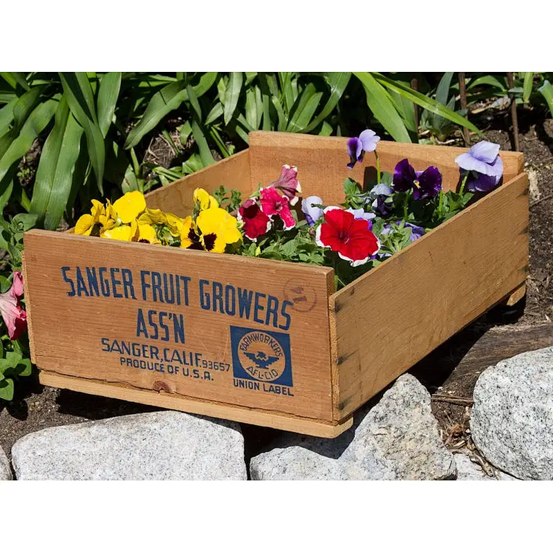 Vintage Wooden Fruit Crate Old fashioned Shipping Crate Wood Storage Box Wooden Trays and Boxes