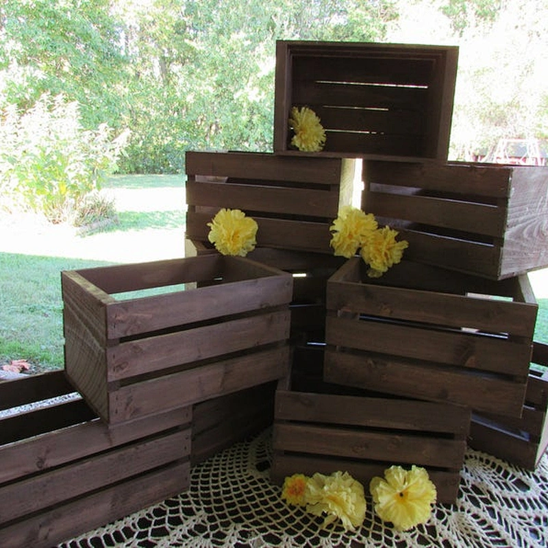 Wooden storage crates fruit crate wood wooden crates grey