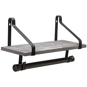 Rustic wood floating wall shelves wall shelves for bedroom bathroom shelf with hooks wall mounted