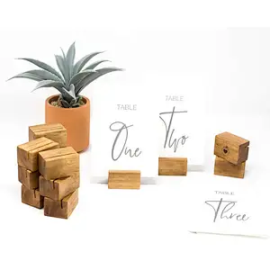 Wood Table Number Holder