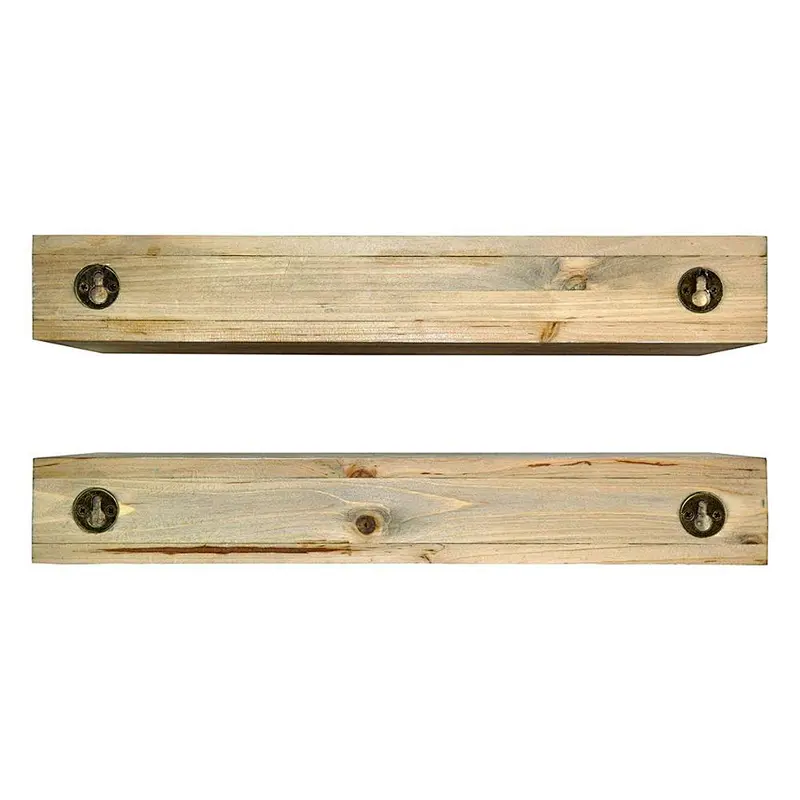 Spiretro Dimension Floating Shelves Wall Mounted Set of 2, Rustic Torched Wood -16.5 inch Ledge to Storage Organize and Display