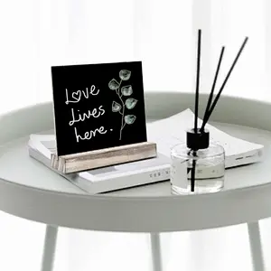 HOME 6-Pack 5 X 6 inch Mini Table Chalkboard Signs with Rustic Real Wood Stand for Baby Shower, Wedding Sign