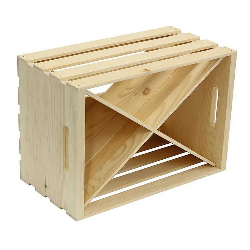 Wood Crate X Divided Insert Unfinished