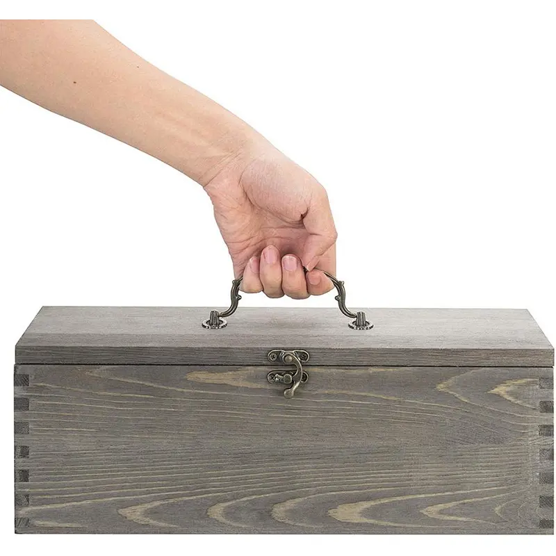 Wooden boxes unfinished small wooden  jewelry box wooden wedding card box custom wooden gift box