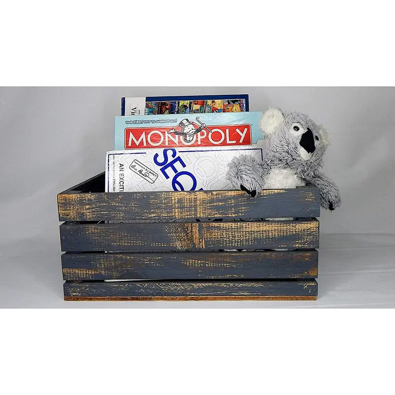 Set of 3 Wooden Pallet Box Planters - Rustic Decorative Wood Crates storage  (Set of 3) -