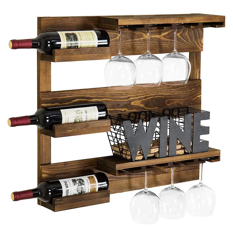 Wine shelf wooden wall mounted shelf wall floating