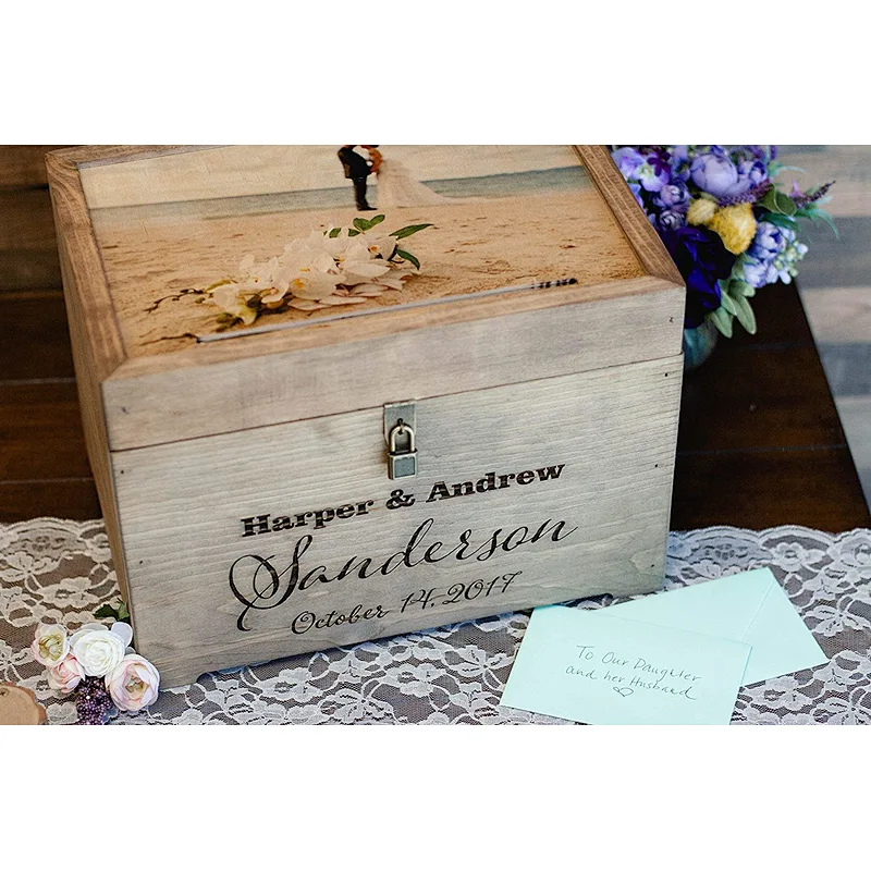 Wedding Card Holder - Personalized Wedding Keepsake Box - Love Letter Box