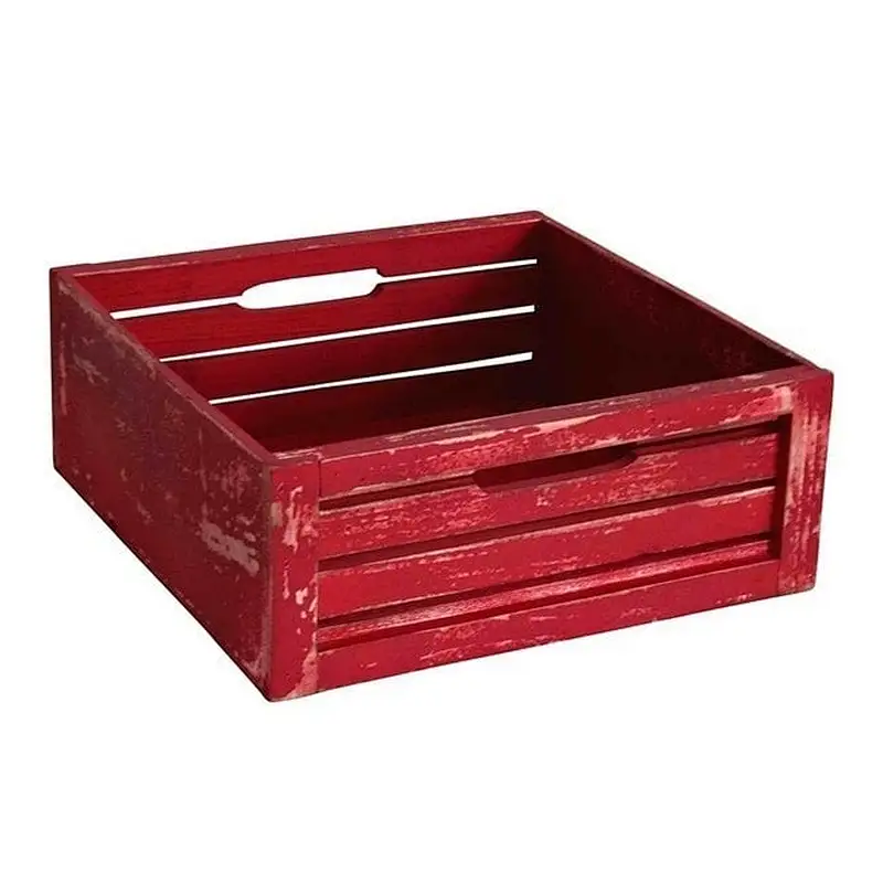 2019-Advertising crate, garden crate,Antique Red Slat Crate