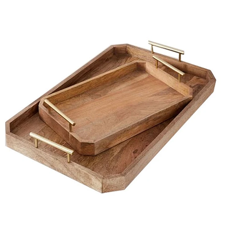 Custom Home Rustic Wood Tray Pine wooden storage ,set of 2