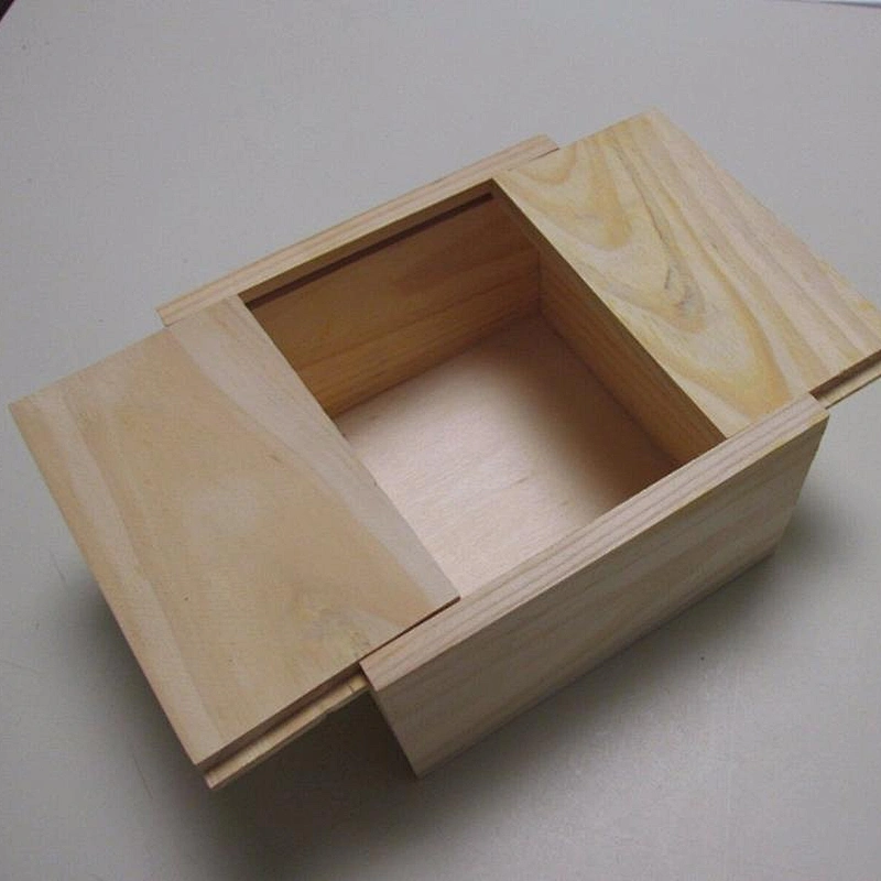 Unfinished Small Wooden Box With Sliding Lid! 4 1/2