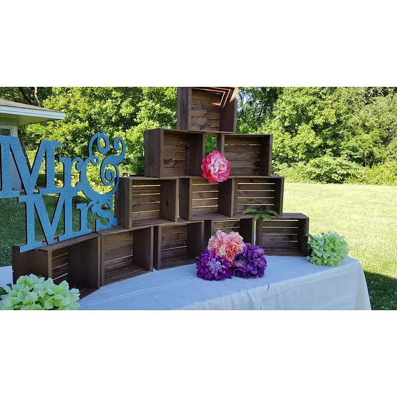 6 Rustic cupcake Stand 8x8  wedding crates  rustic wedding wood cake stand rustic wedding decorations crates