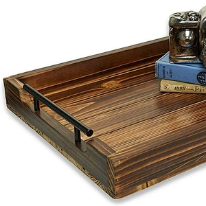 Wooden Ottoman Tray - Farmhouse Decor - Coffee Table Decoration - Serving Tray