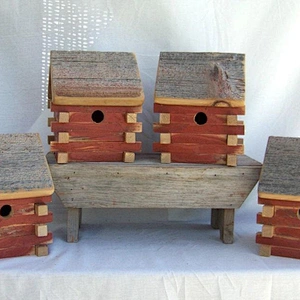 Birdhouses Hanging Americana, Outdoor Wooden Nest Boxes,Easy clean out