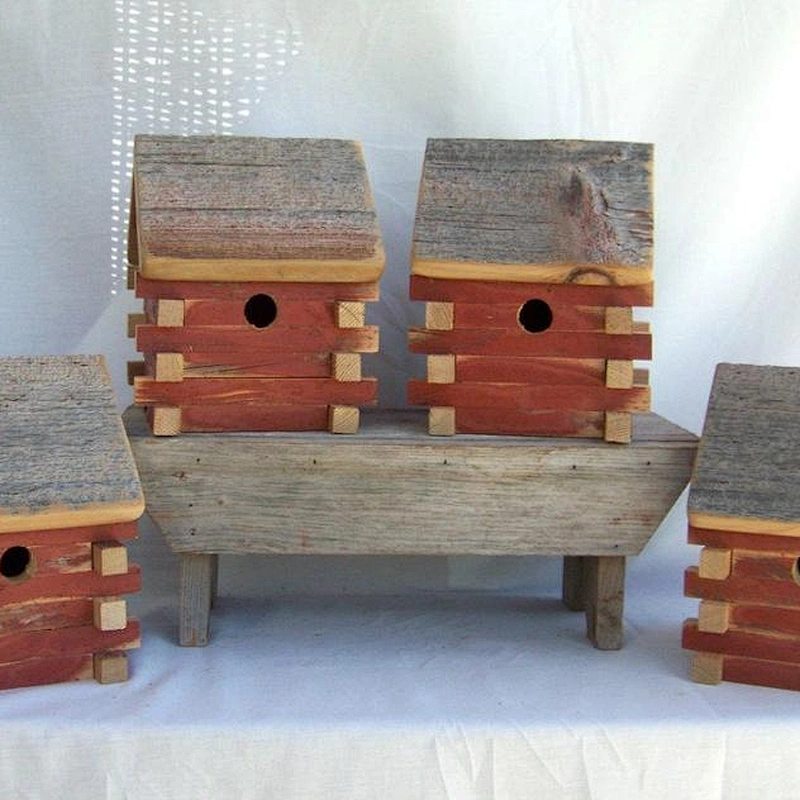 Birdhouses Hanging Americana, Outdoor Wooden Nest Boxes,Easy clean out
