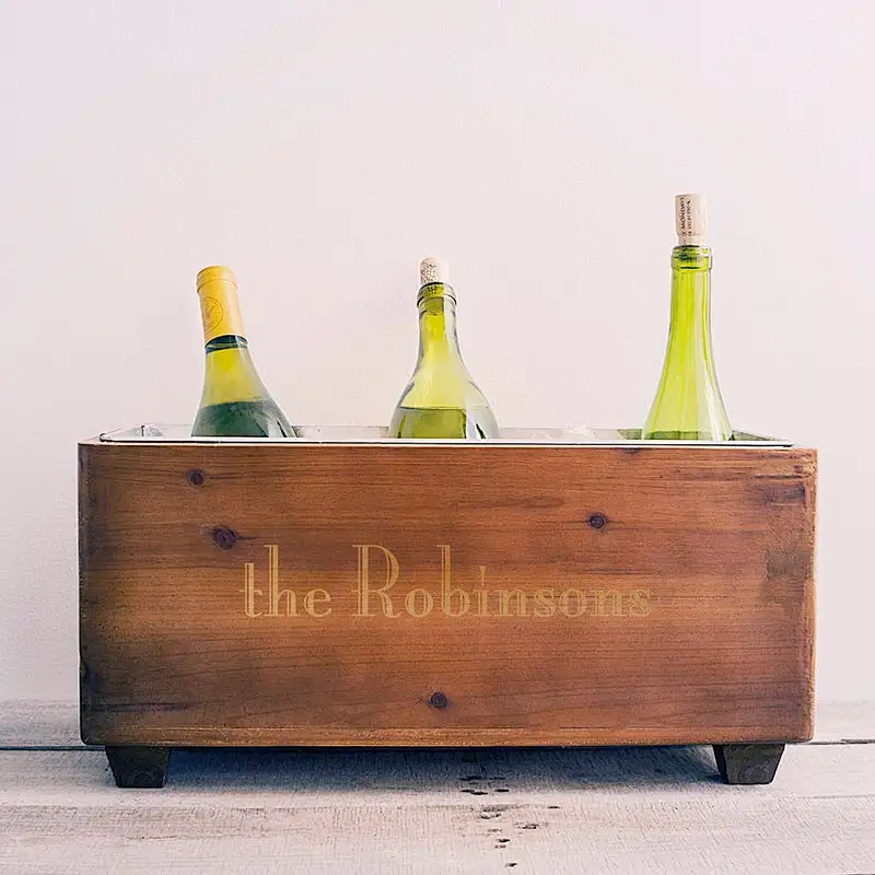 Personalized Wooden Wine Trough