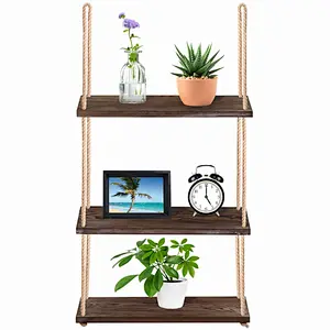 Organizer Wood Wall Shelf with Metal Shelf Shelf Floating Shelves for Kitchen Bathroom