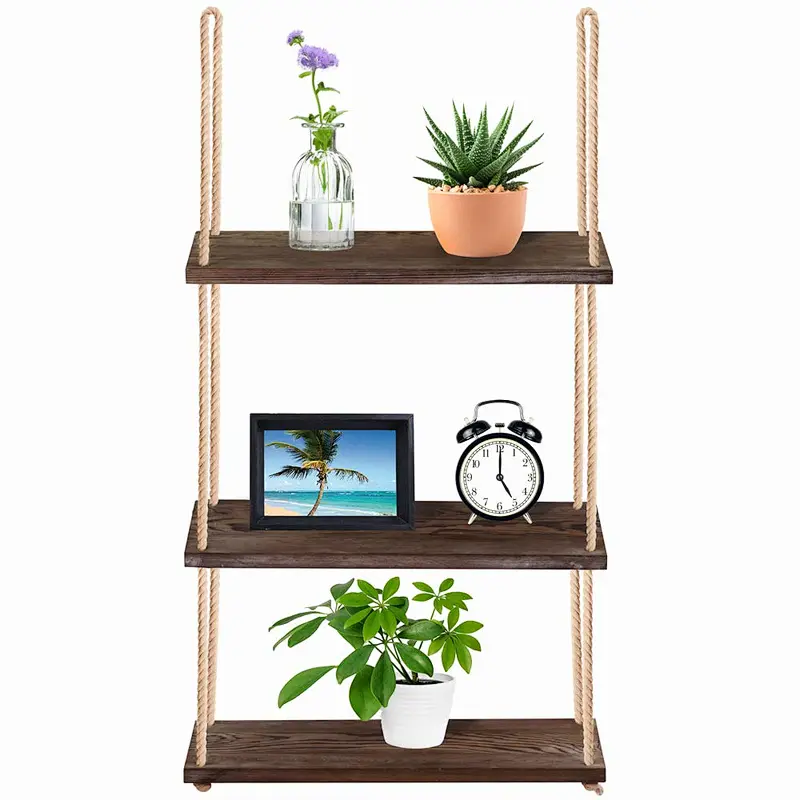 Organizer Wood Wall Shelf with Metal Shelf Shelf Floating Shelves for Kitchen Bathroom