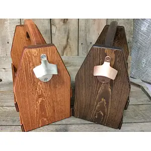Wooden Beer Carrier-Beer Caddy-bottle opener