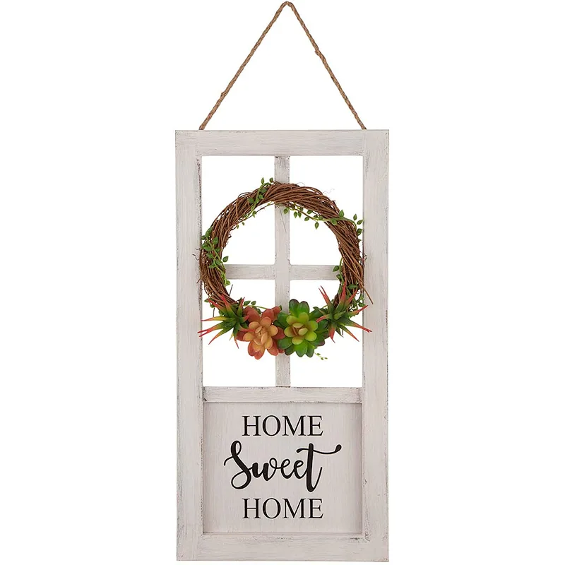 Home decoration walls billboards Wooden sign Home sign with wreath entryway or porch decor home sign