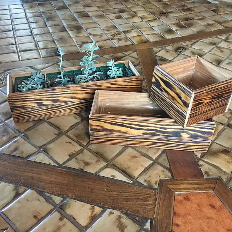 Wood Planter, Decorative Box,  Houseplant Box