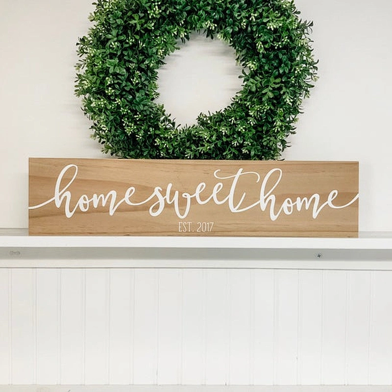 Home sweet home sign  established wood sign to decorate walls new home date farmhouse