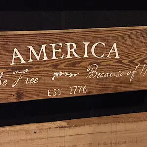 Rustic Patriotic Decor Painted On Wood
