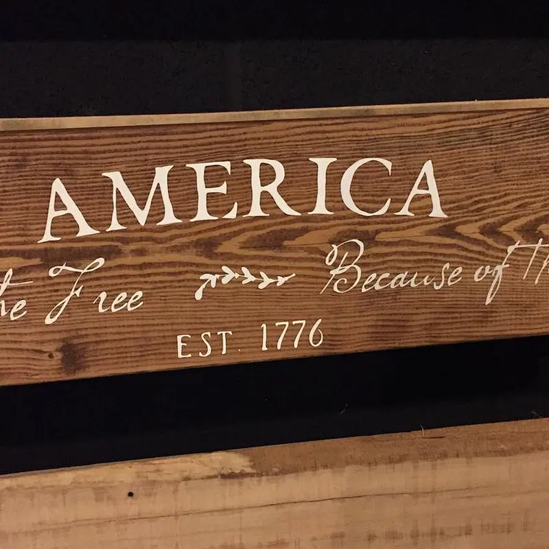 Rustic Patriotic Decor Painted On Wood