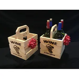 Four Bottle Wooden  Wine Box  Gift Packaging Box