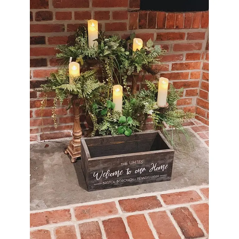 Centerpiece | Farmhouse Wooden Box | Rustic Flower Box | Welcome to our Home Boxes