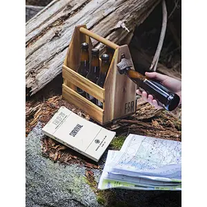 Farmhouse Home Decor Wood Beer 6 pack Carrier, Caddy, Holder, Tote,Bottle Carrier