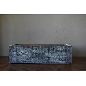 Rustic White Wash Box - Wood Box Centerpiece cheap artificial plants