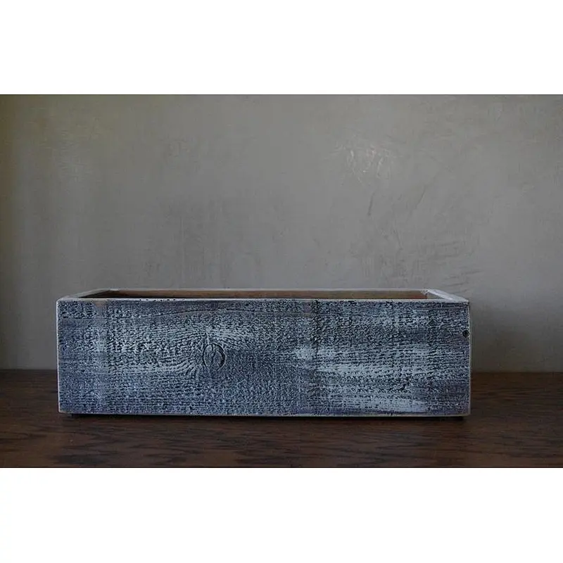 Rustic White Wash Box - Wood Box Centerpiece cheap artificial plants