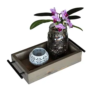 2020 Hot Wooden Tray With Metal Handle WoodenOttoman Tray unfinished  For Decoration Serving TrayFruit for SaleWooden Dry