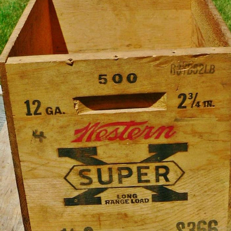 Western Cartridge Co. Super X Ammo Wood Crate Box 12 GA Shotgun Shells