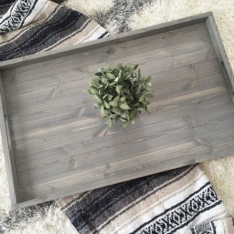 2019 New Rustic Wooden Ottoman Tray