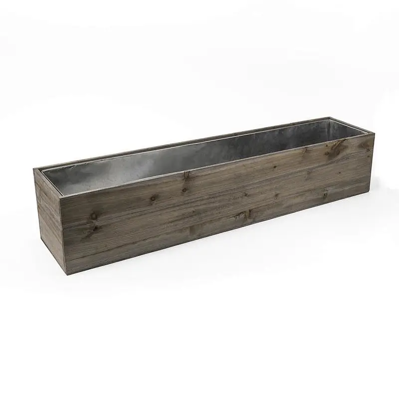 Rustic Farmhouse Succulent Cactus Planter Garden Centerpiece with Removable Metal Zinc Liner