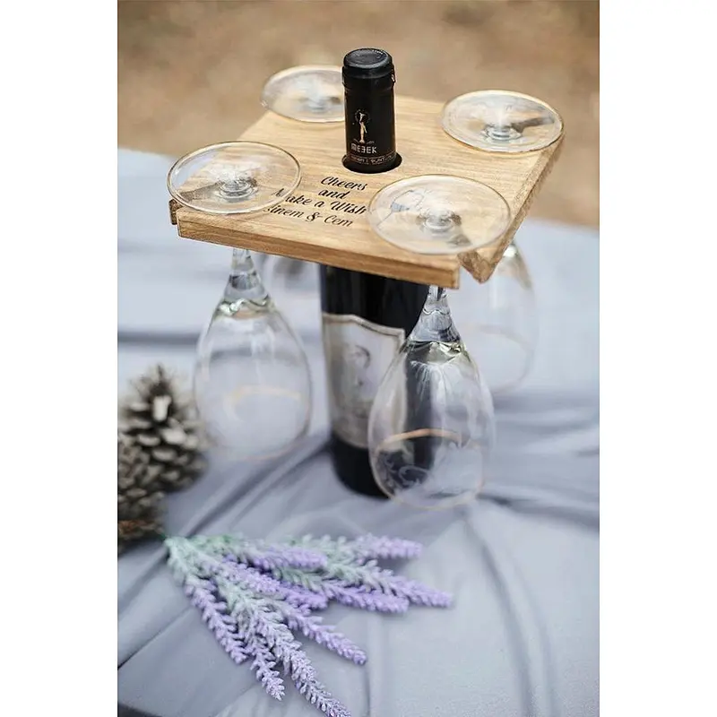 Personalized Wine Butler Custom Tasting Gift Wood Wine Tote   Lover Gift  Glass Holder
