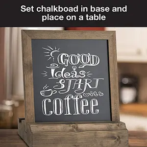 Vintage Rustic Wood Tabletop Chalkboard Includes 4 Liquid Chalk Markers Wedding Table Sign Kitchen
