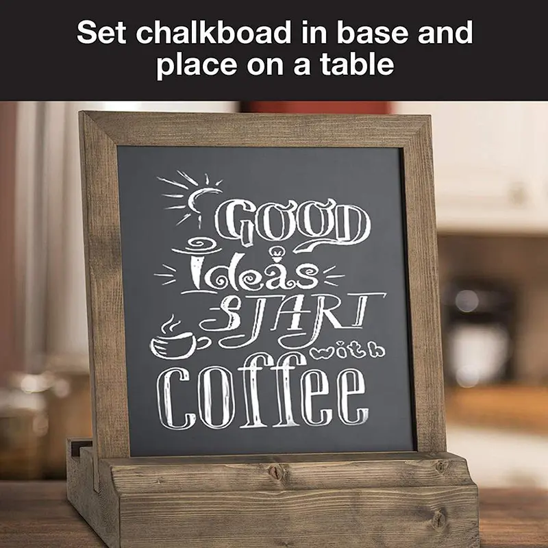 Vintage Rustic Wood Tabletop Chalkboard Includes 4 Liquid Chalk Markers Wedding Table Sign Kitchen