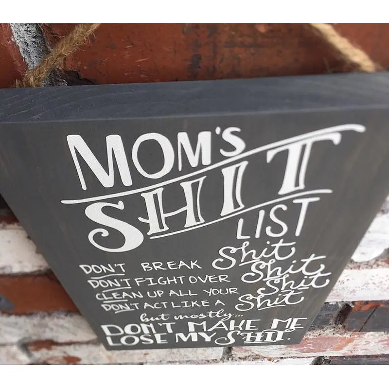 Home decoration walls  billboards Wooden sign Mom gifts  Wood Sign Funny Sign rules  humor  wooden signs
