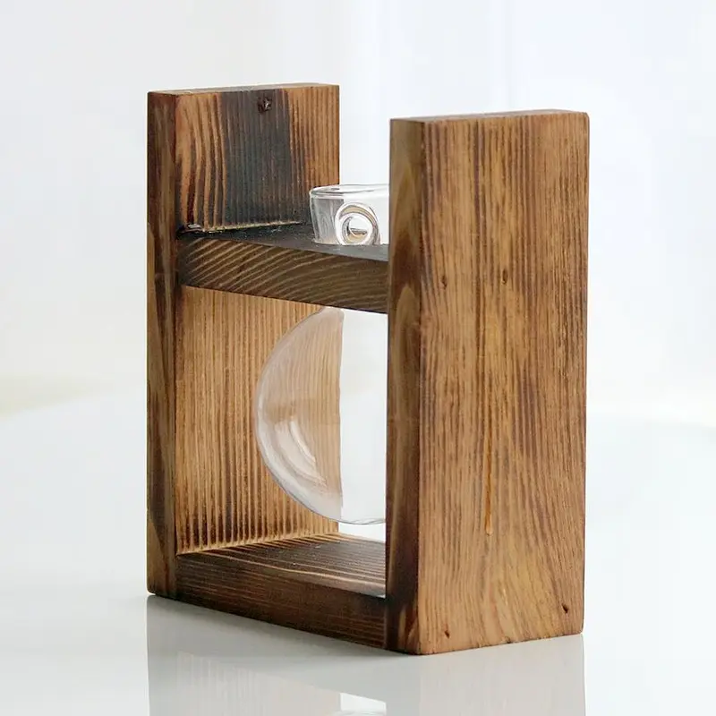 Retro Solid Wooden Stand for Hydroponics Plants Home Garden Wedding Decor
