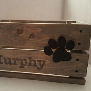Rustic wooden storage crate box pet toy wooden boxs