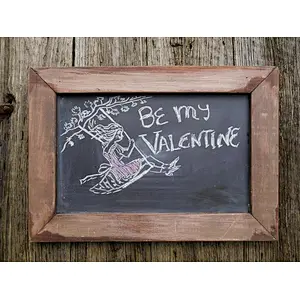 Real Slate Chalkboard in Rustic Wooden Frame